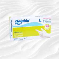 Dolphin Latex Pudralı Eldiven L - DOLPHİN
