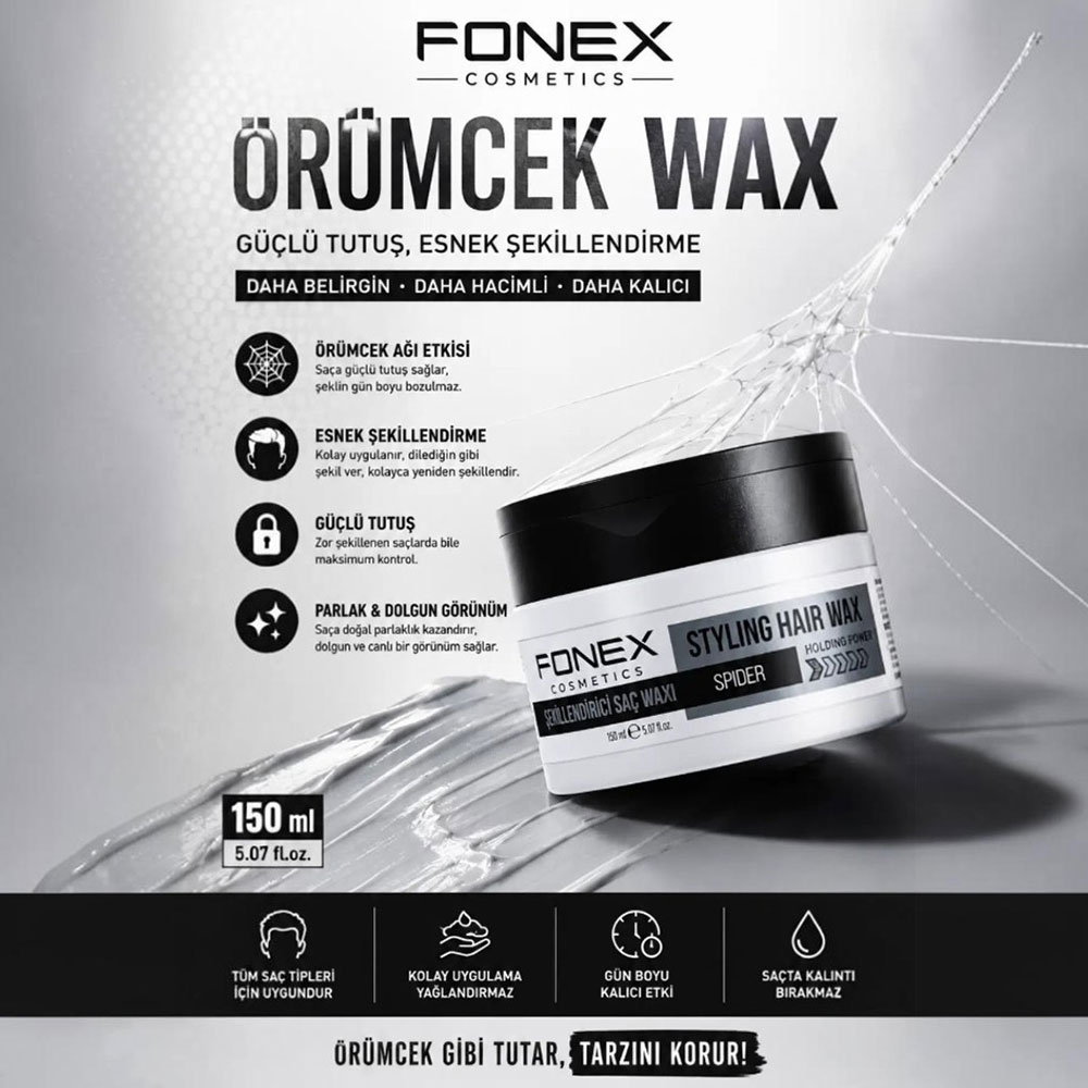 Fonex Styling Hair Wax Holding Power Spider 150 ML - 2