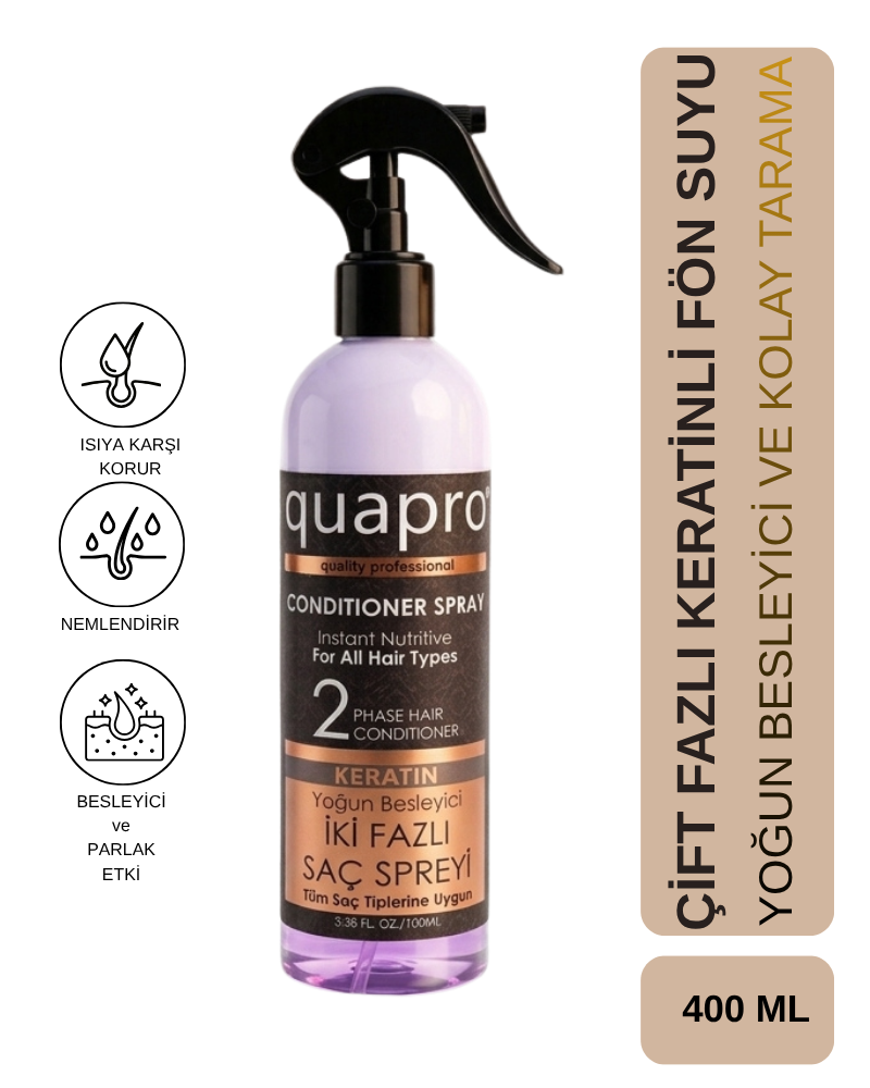 Quapro Fön Suyu Keratin 400 ML - 1