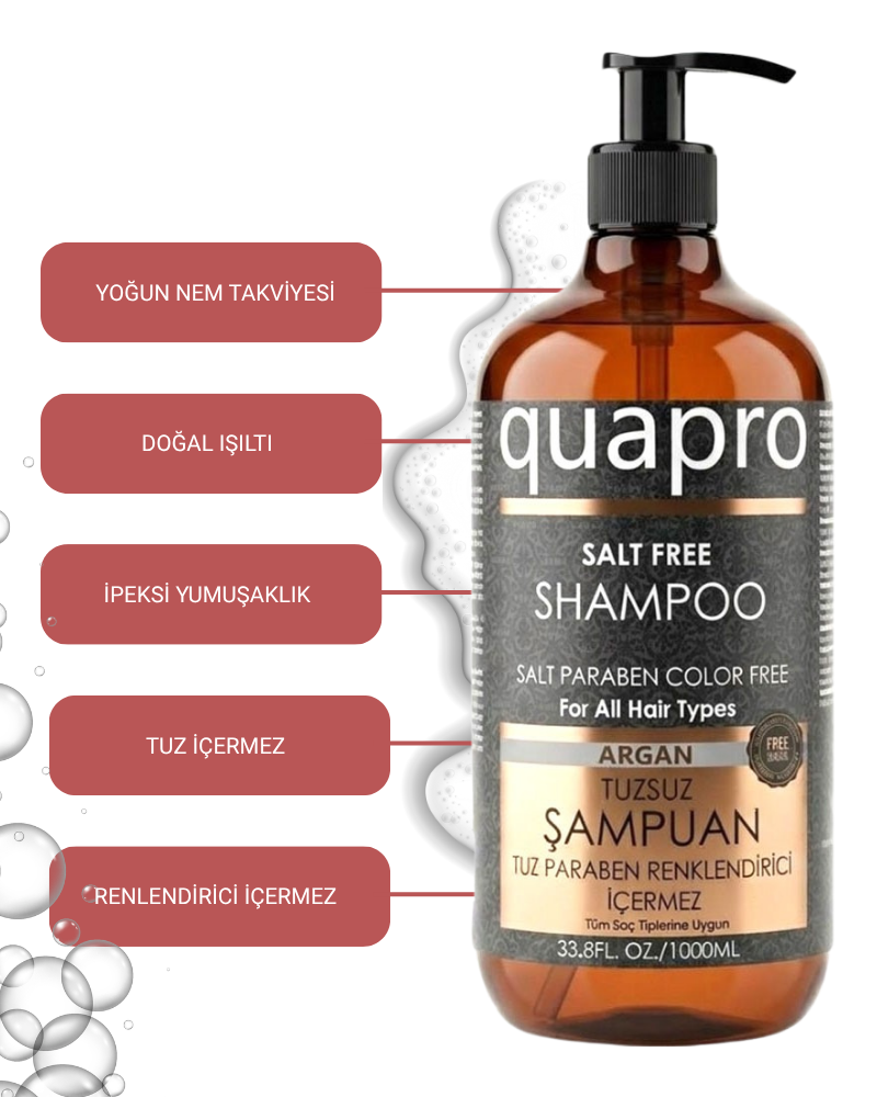 Quapro Tuzsuz Argan Şampuan 1000 ML - 2